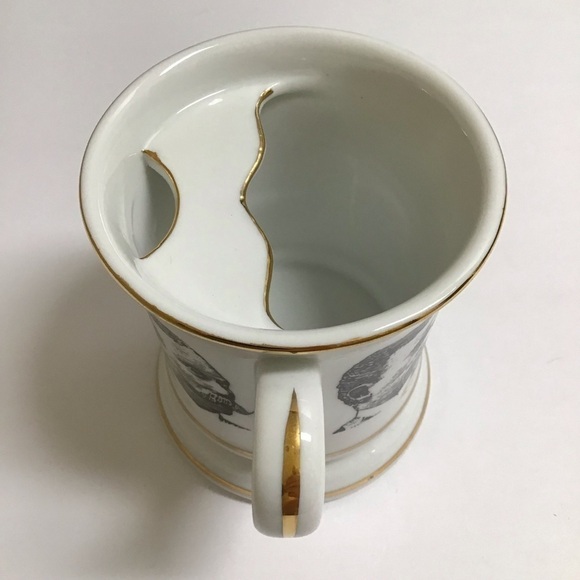 Mustached Men Shaving Mug Knobler Japan Mid Century Barber Razor Brush Vintage - Picture 6 of 13